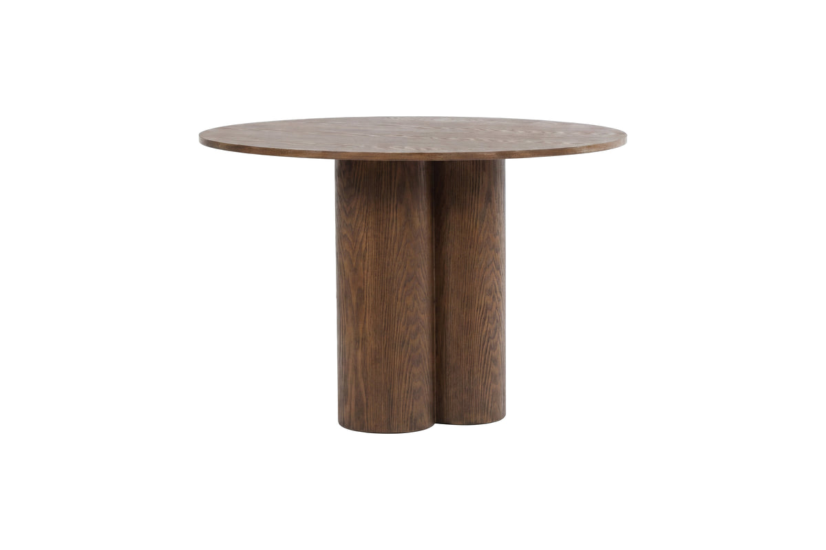 Table à manger Cavella - design rond aspect bois