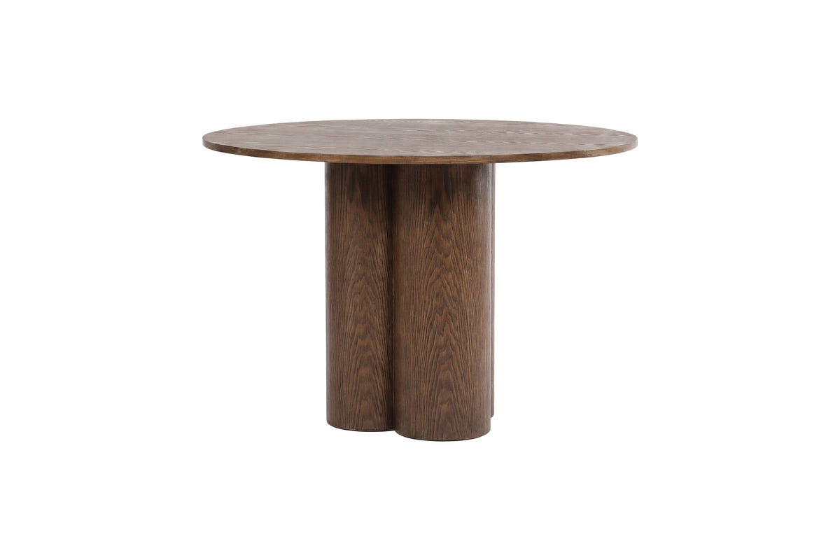 Table à manger Cavella - design rond aspect bois