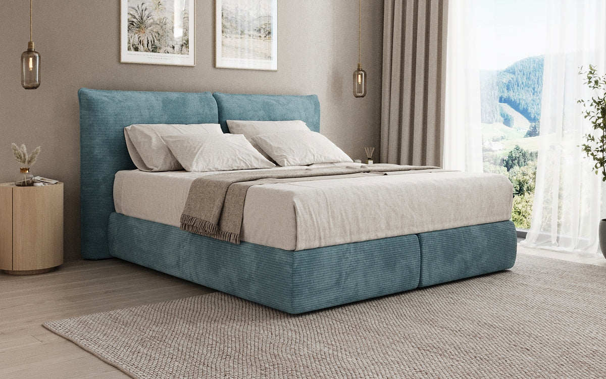 Lit boxspring Pillo en Côtelé