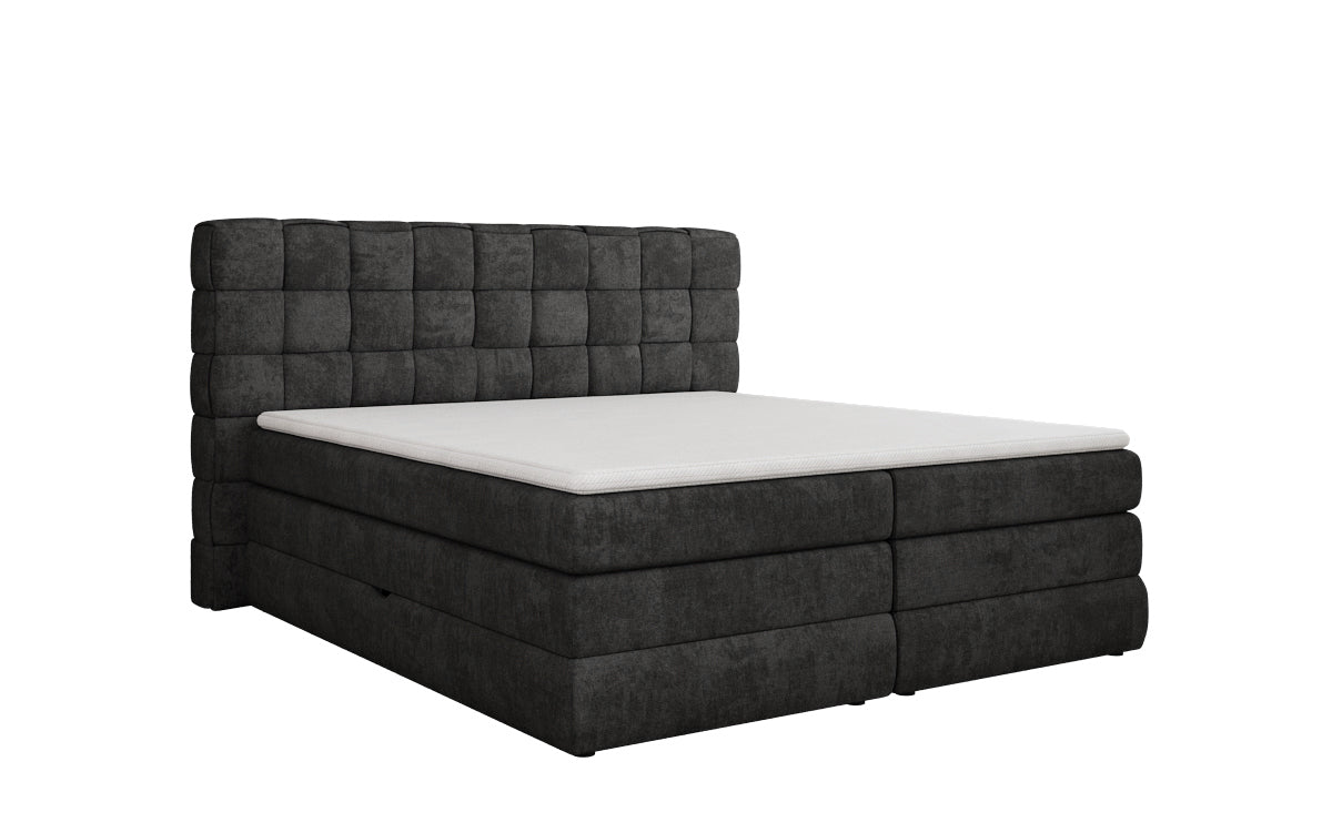 Lit boxspring Trama avec espace de rangement en Tissu