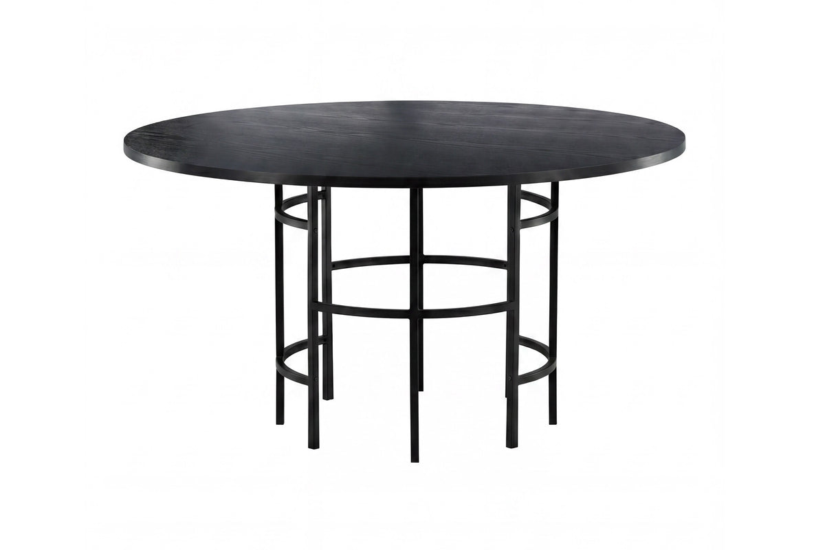 Table à manger Amaya - design rond dans un style industriel