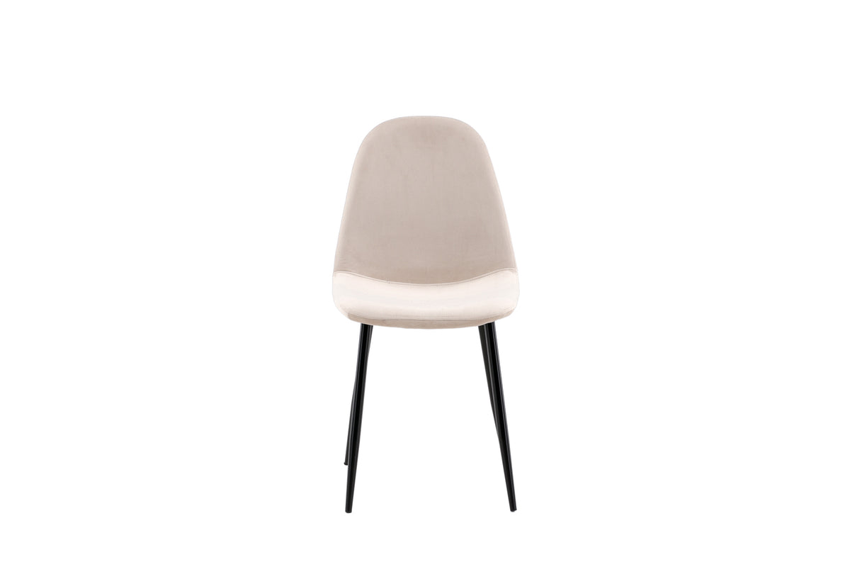 Lot de 2 - Chaise de salle à manger Marzio en Blanc avec cadre noir