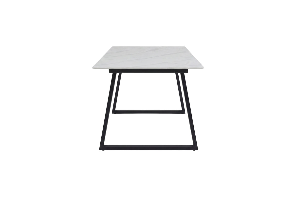 Table à manger Zarela - design rectangulaire en aspect marbre