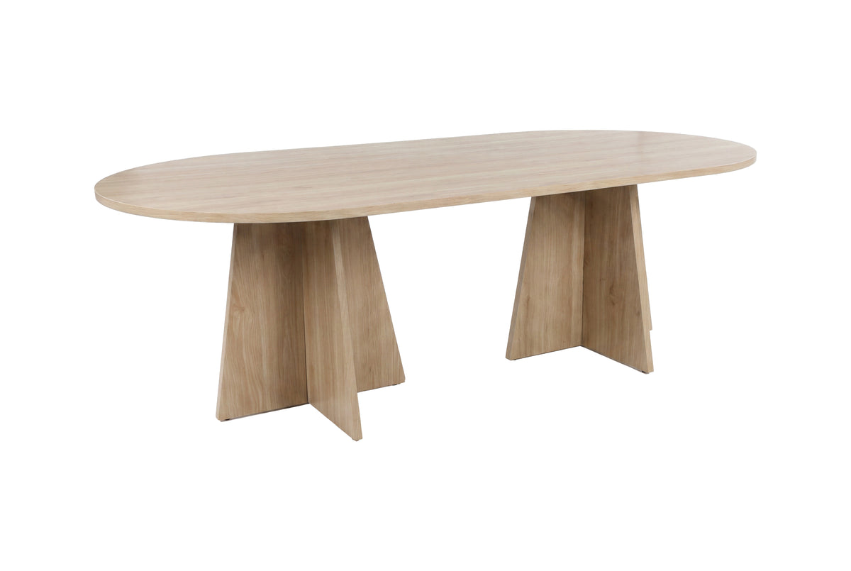 Table à manger Cazaro - design ovale aspect bois