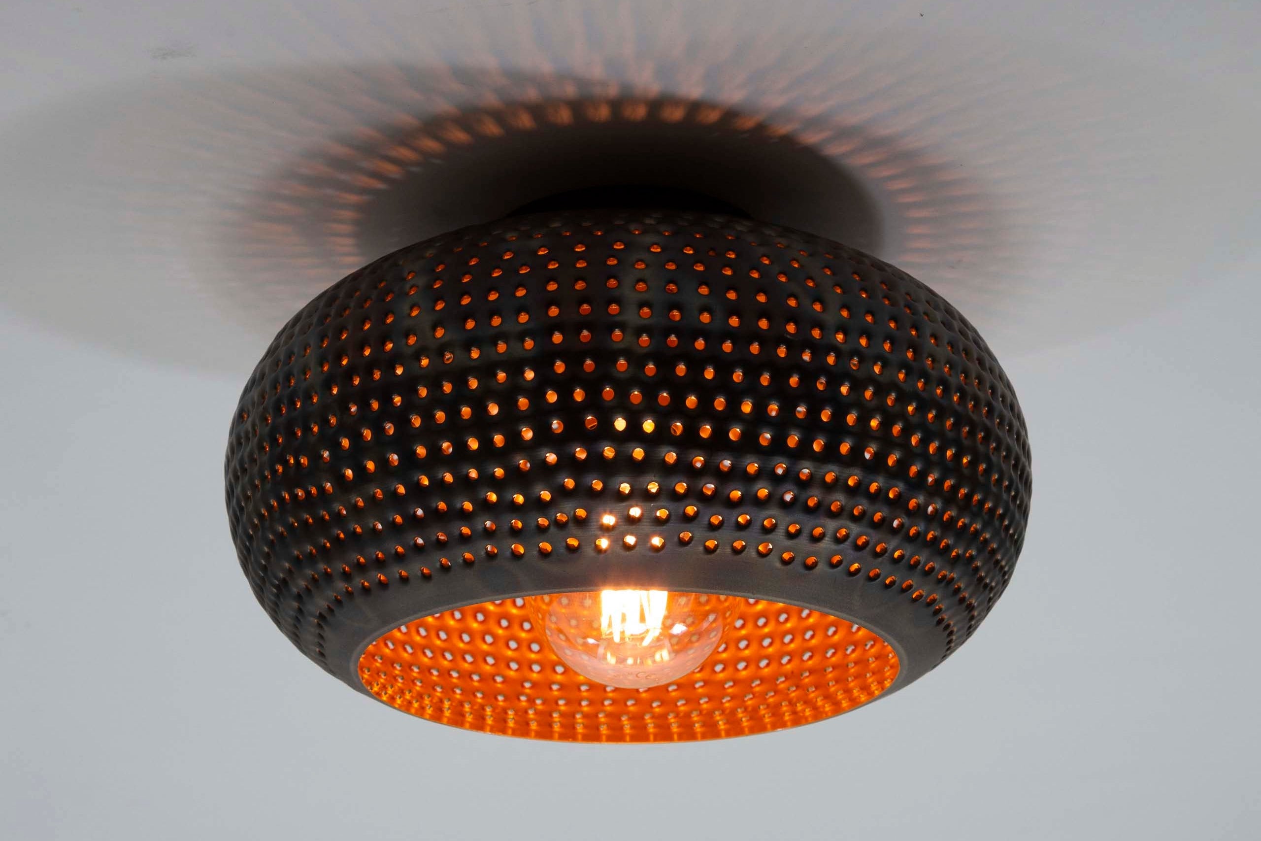 Plafonnier « Bravio » – lampe en métal de couleur brun noirâtre