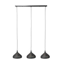 Suspension "Auron – Avec 3 abat-jour perforés en Métal Noir-Bronze