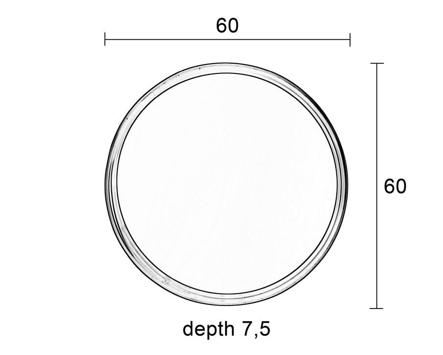 Miroir Raj moyen – en acier en Noir