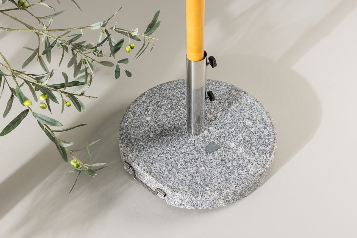 Pied de parasol Dom - 40 kg Pied de parasol en granit avec roulettes en gris