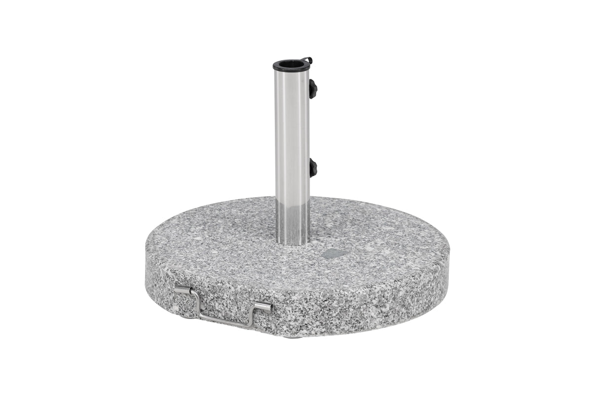 Pied de parasol Dom - 40 kg Pied de parasol en granit avec roulettes en gris