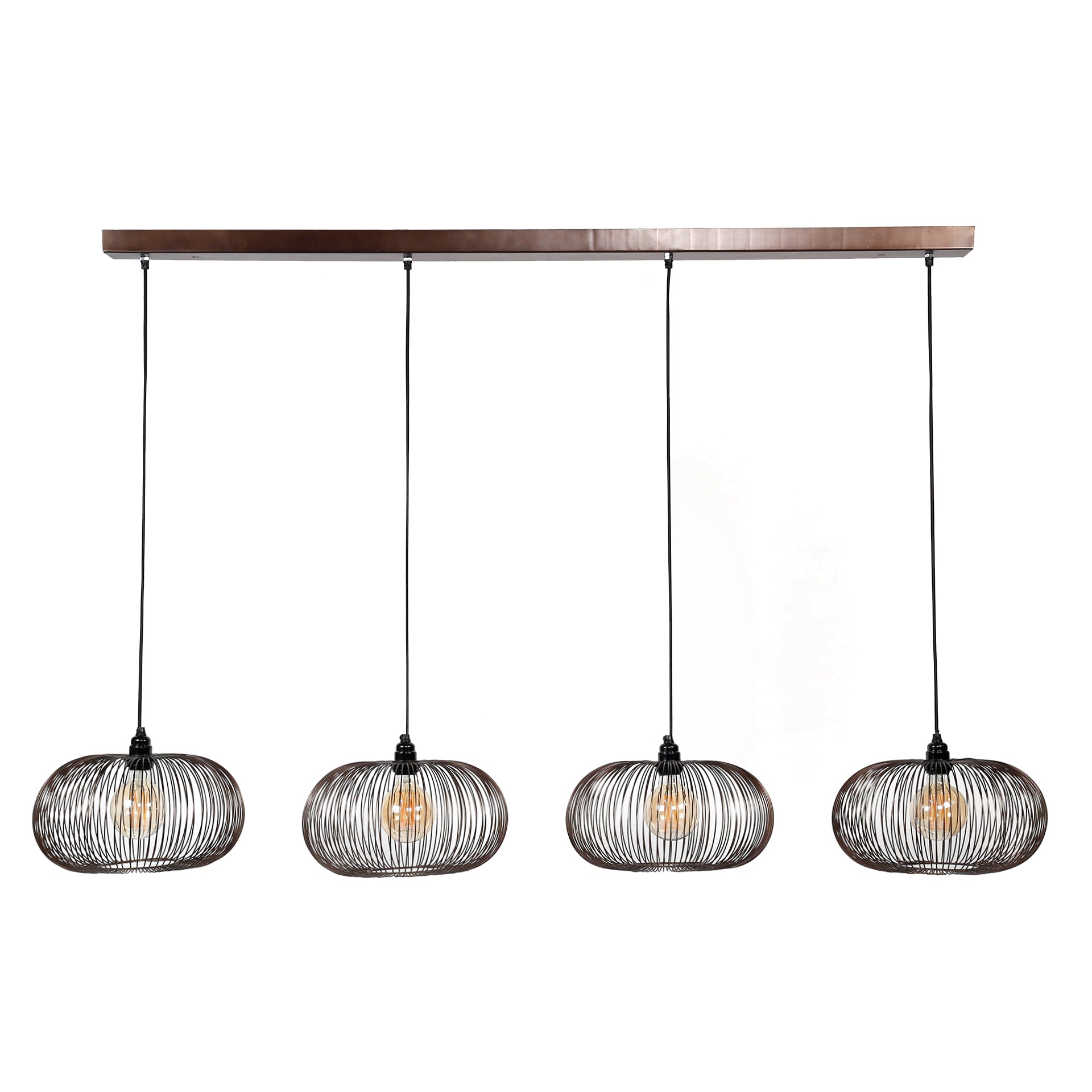 Suspension Aurex Quad – Disques métalliques en nickel noir avec accents dorés (4 flammes)