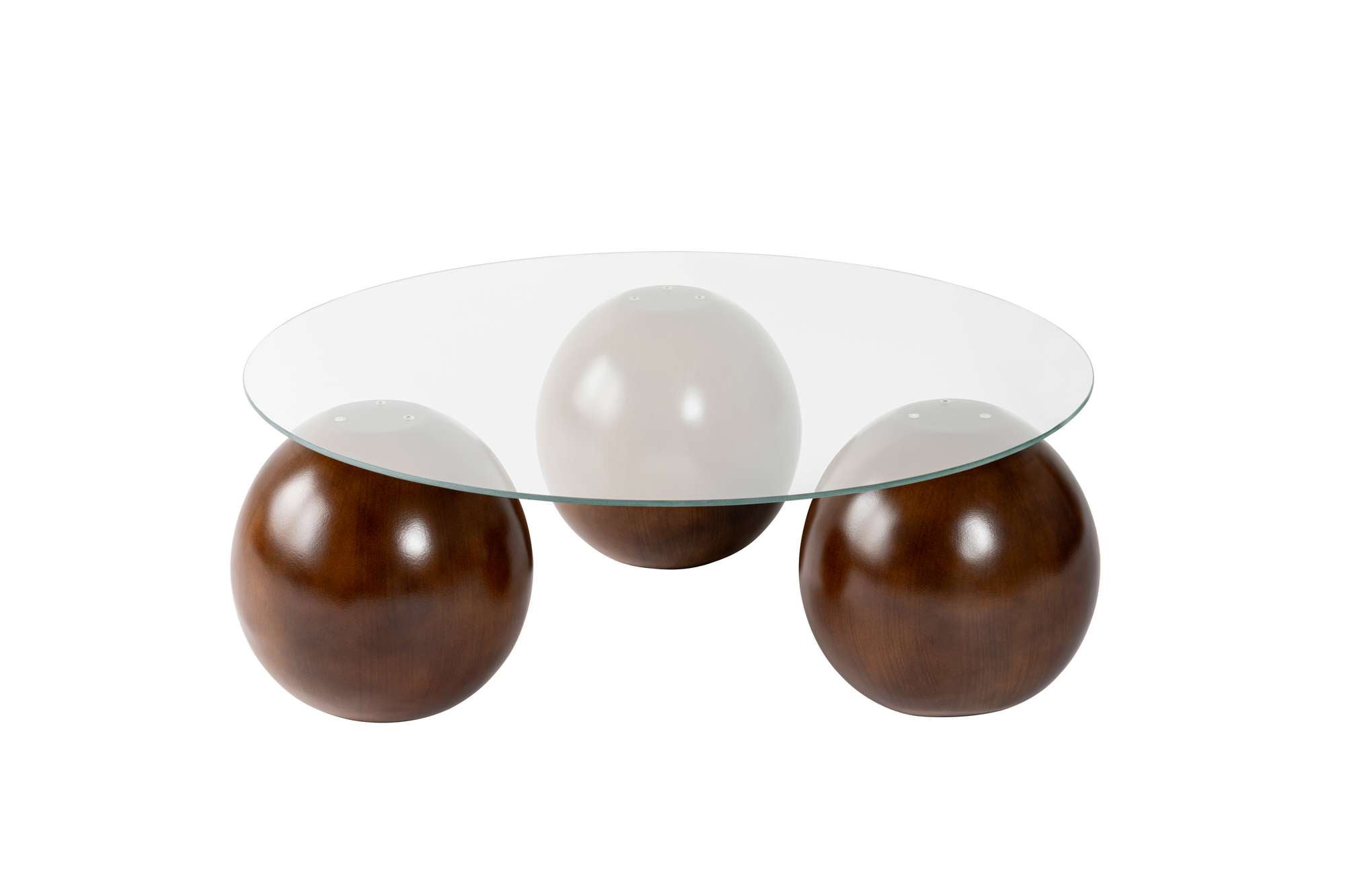 Table basse Morento - avec plateau en verre trempé rond