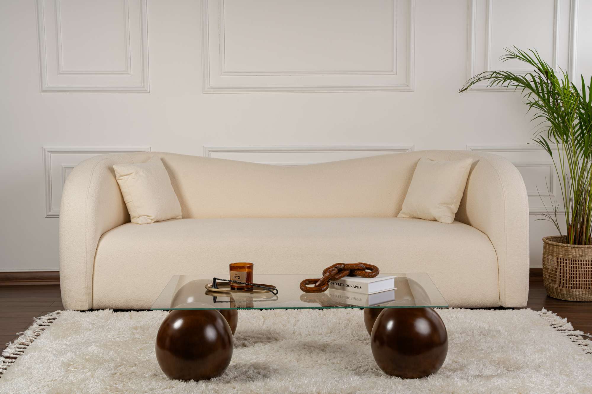 Table basse Pavello - avec plateau en verre trempé rectangulaire