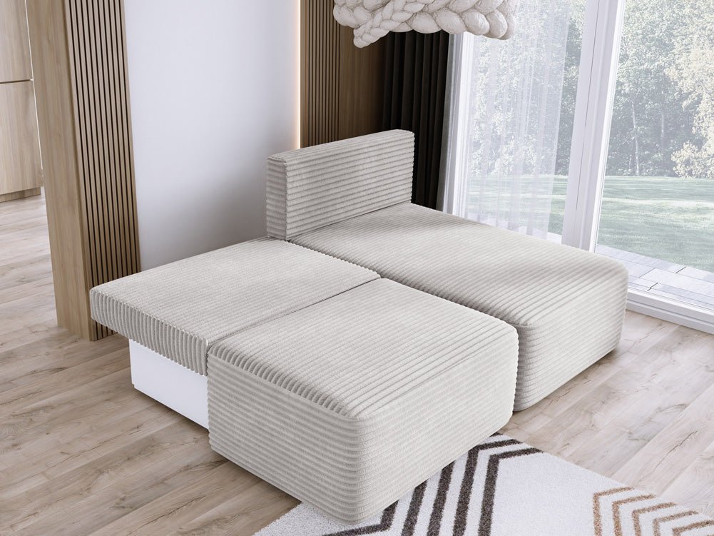 Canapé design Tilia Côtelé avec fonction couchage et rangement