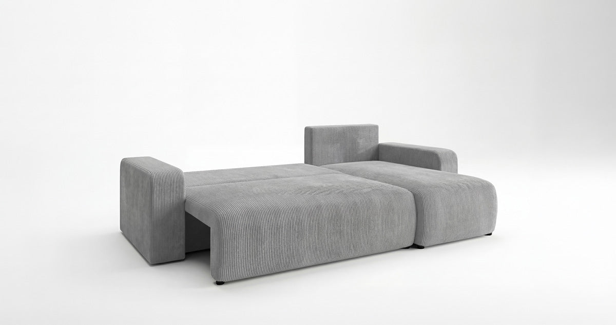 Canapé design Calva avec fonction couchage et pliage en Côtelé