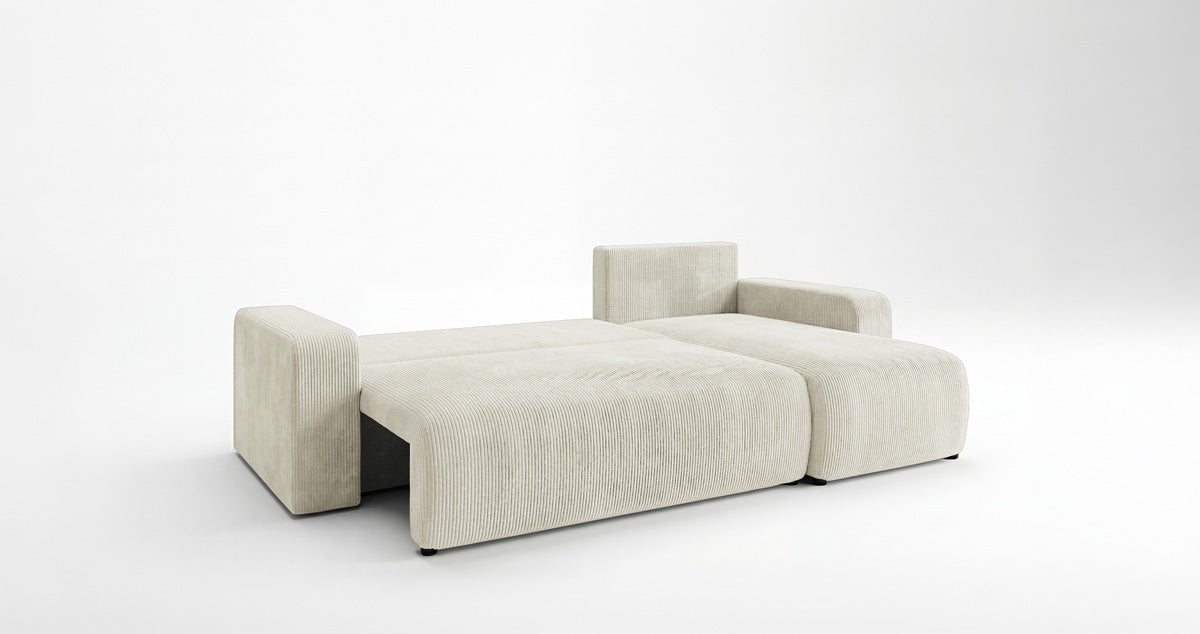 Canapé design Calva avec fonction couchage et pliage en Côtelé