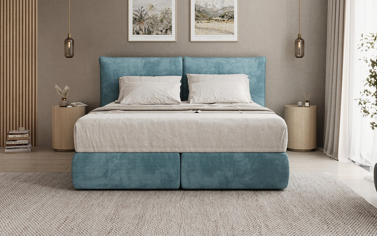 Lit boxspring Pillo en Côtelé