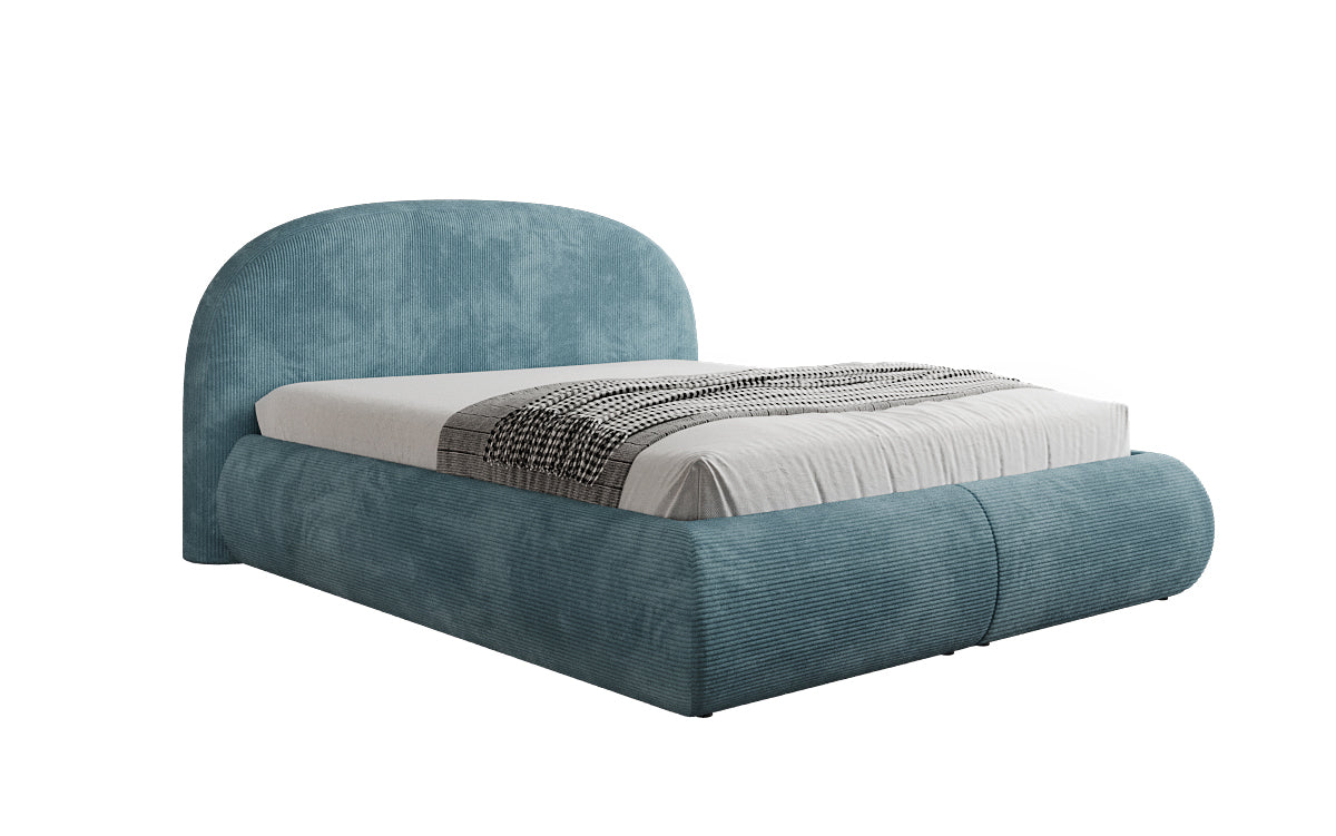 Lit rembourré design Loop en Côtelé avec rangement