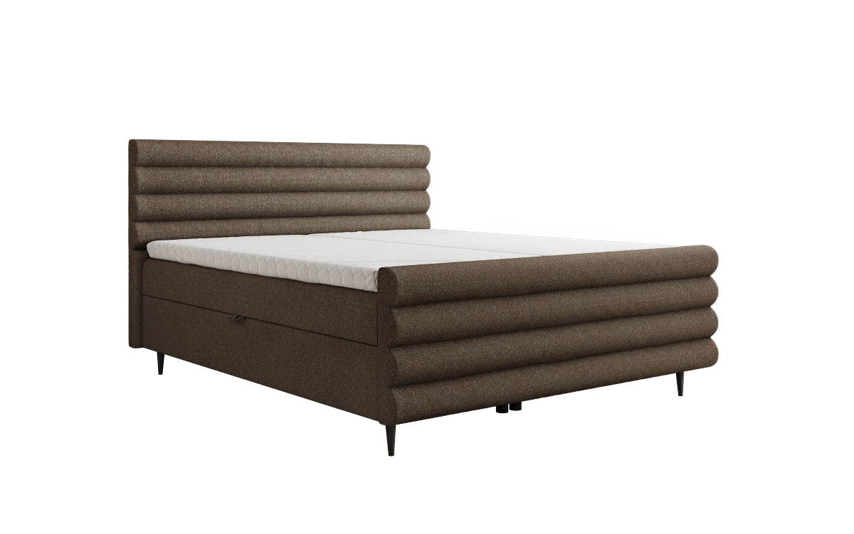 Boxspringbett Tubo in Strukturstoff mit Stauraum