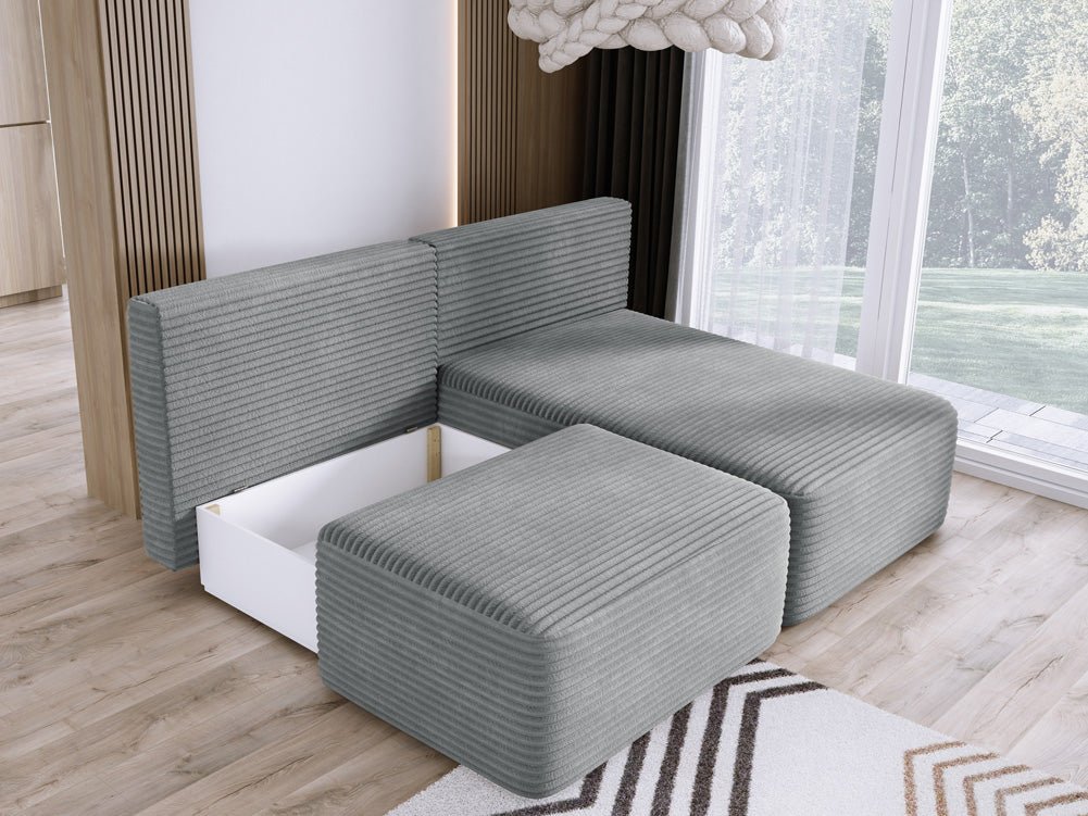 Canapé design Tilia Côtelé avec fonction couchage et rangement
