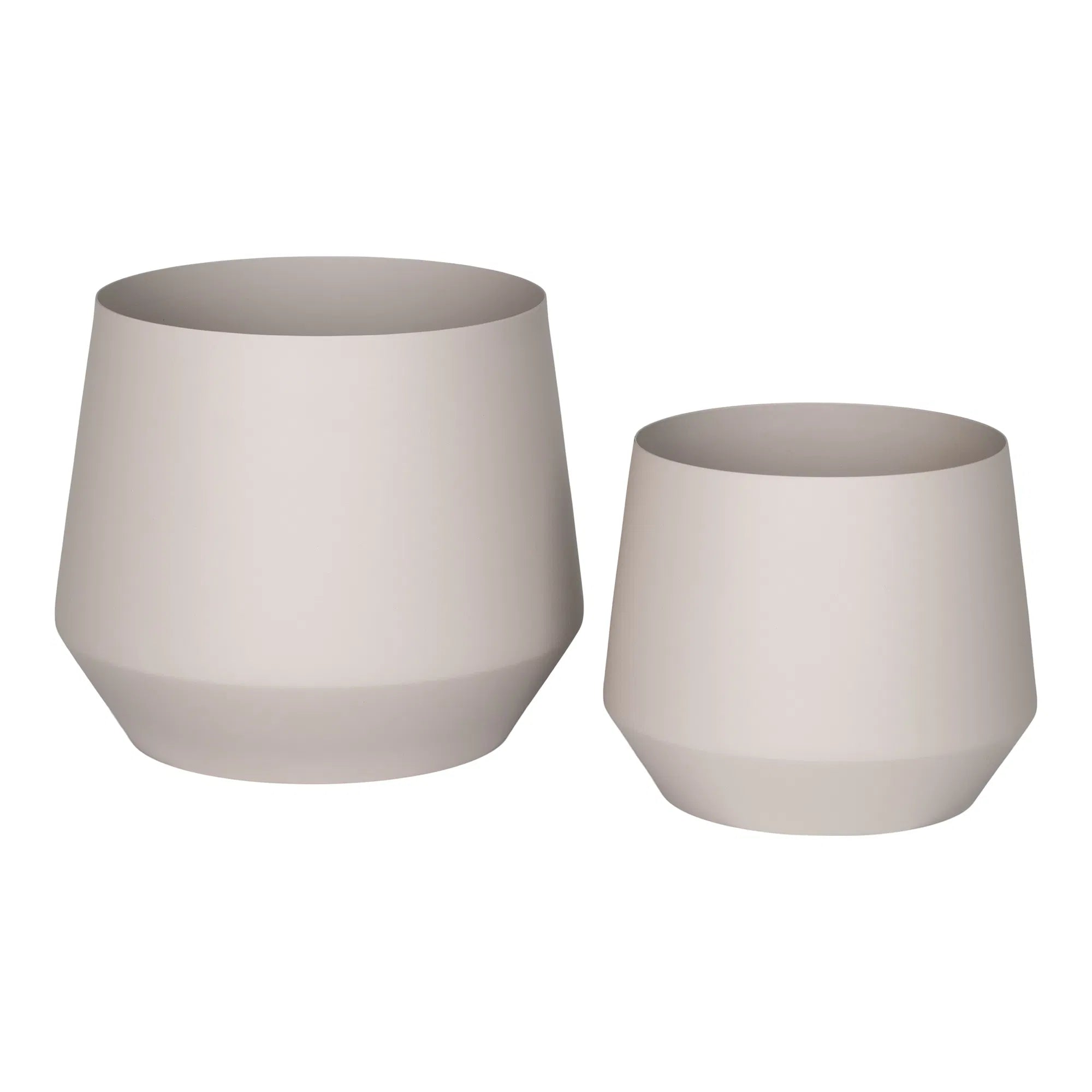 Pot de fleurs « Trofa » – Aspect acier couleur sable en lot de 2