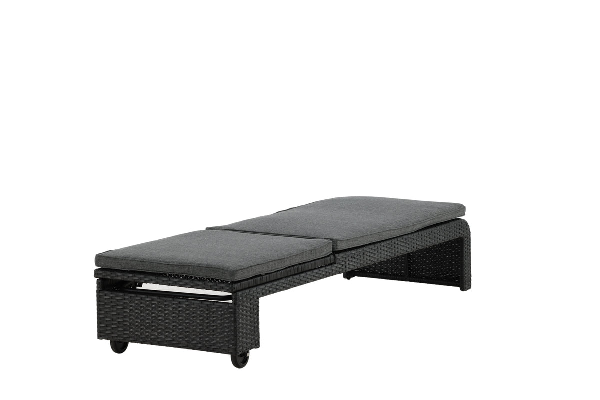 Chaise longue de jardin Irina - en rotin