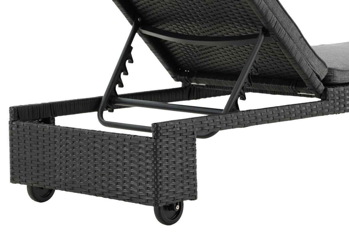 Chaise longue de jardin Irina - en rotin