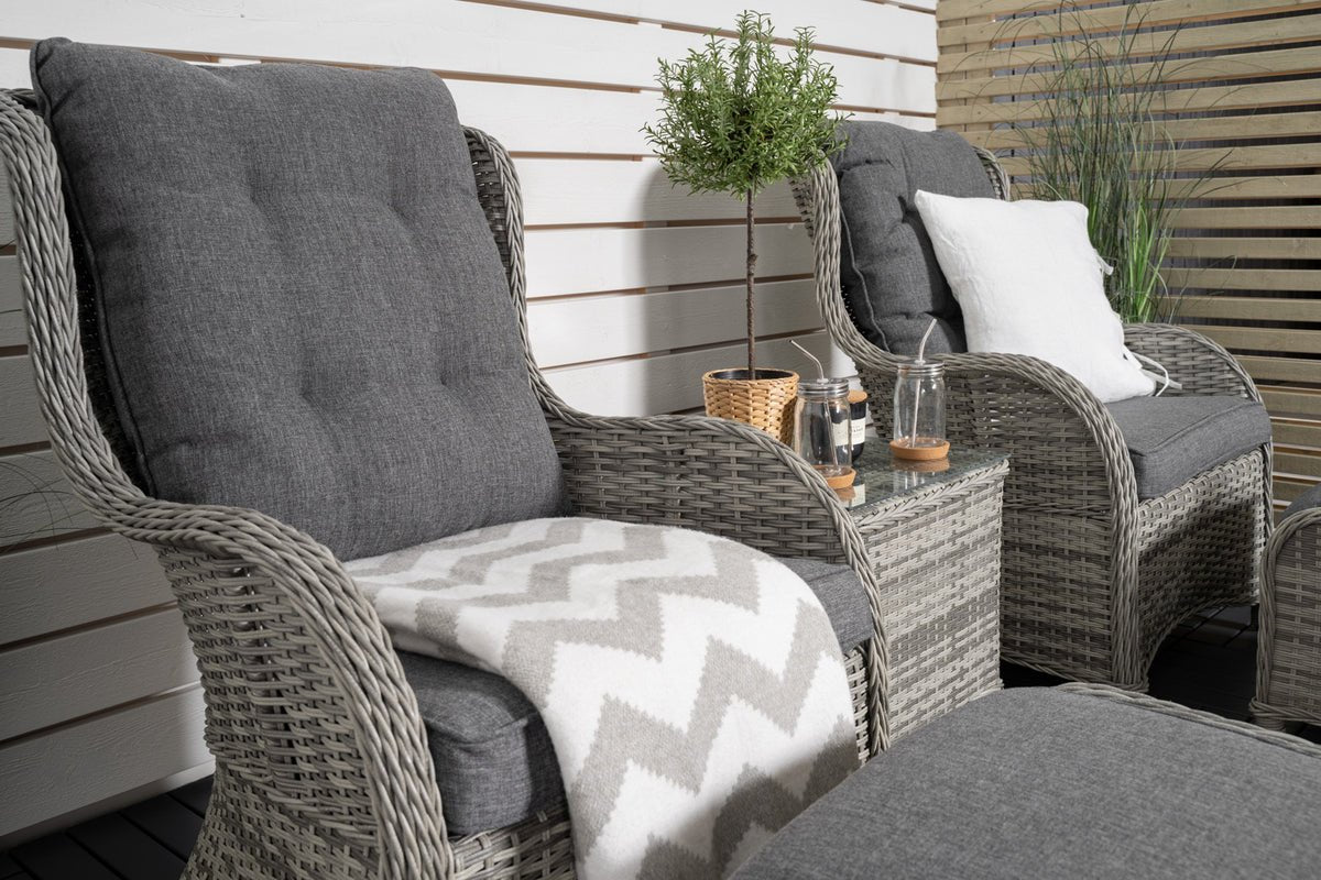 Garten Loungeset Tarell – 3-teiliges Set mit Sesseln & Tisch