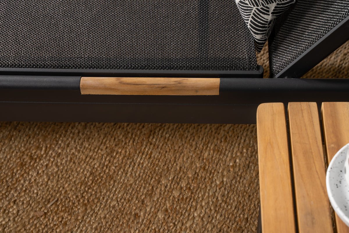 Lot de 2 - Chaise longue Brésil en textilène et aluminium