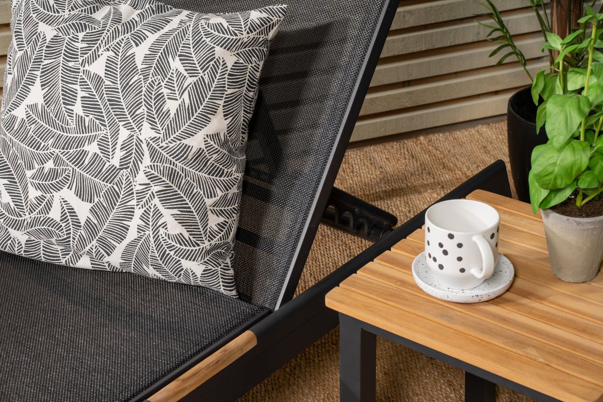 Lot de 2 - Chaise longue Brésil en textilène et aluminium