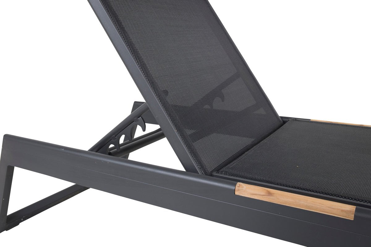 Lot de 2 - Chaise longue Brésil en textilène et aluminium