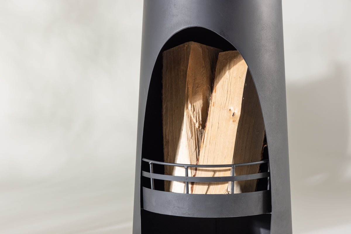 Corbeille à feu Wilkus - cheminée cylindrique en Noir