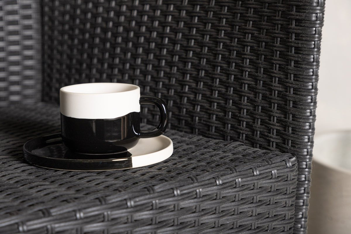 Ensemble de 2 chaises de jardin Caro en rotin noir