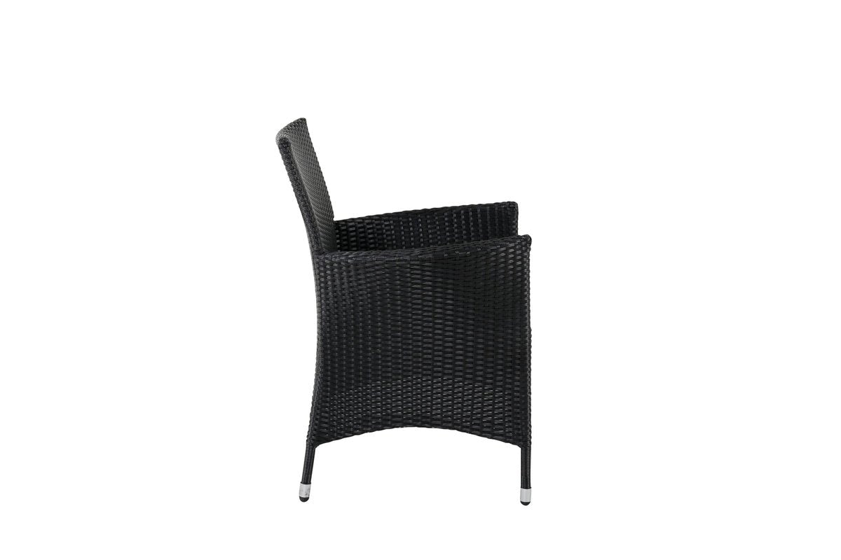 Ensemble de 2 chaises de jardin Caro en rotin noir