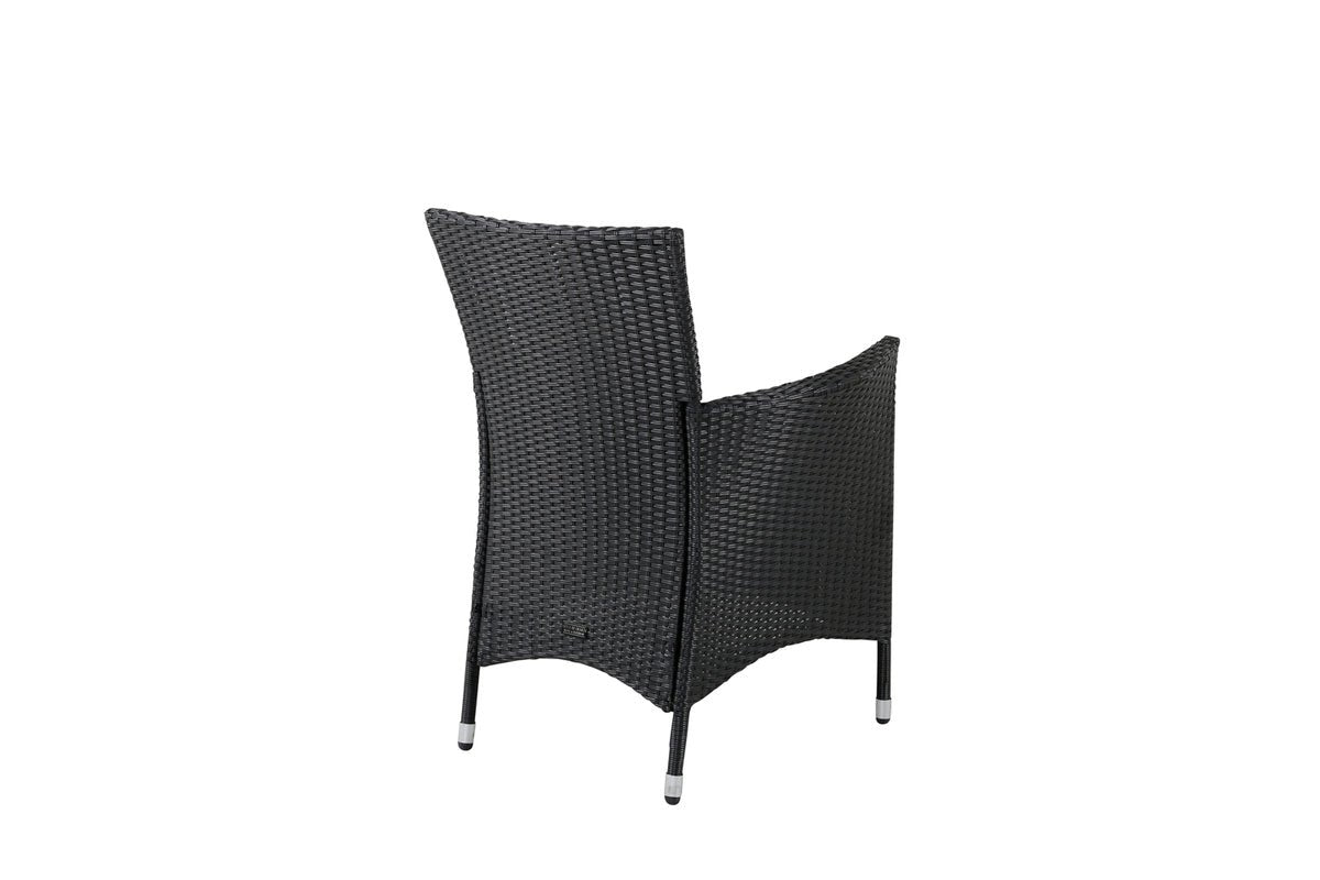 Ensemble de 2 chaises de jardin Caro en rotin noir