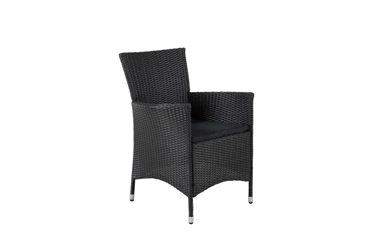 Ensemble de 2 chaises de jardin Caro en rotin noir