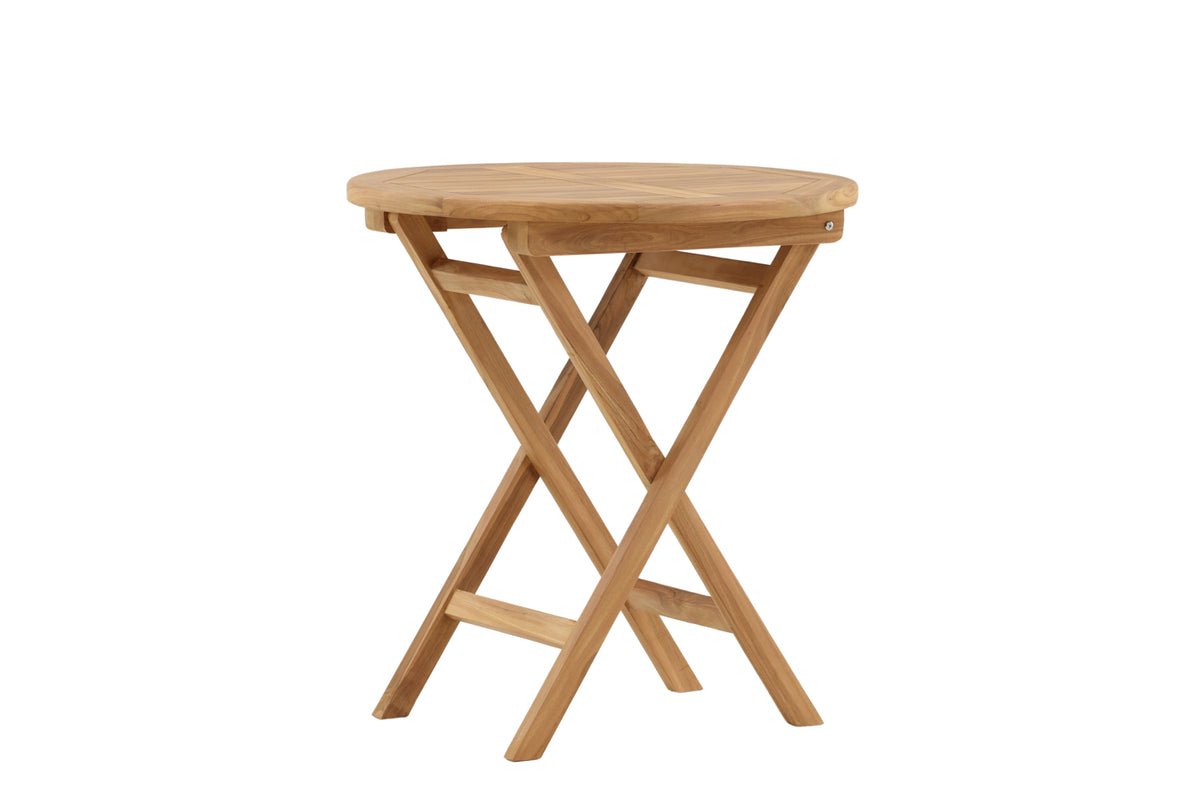 Table de jardin Mali - une table de café ronde en teck avec fonction pliable