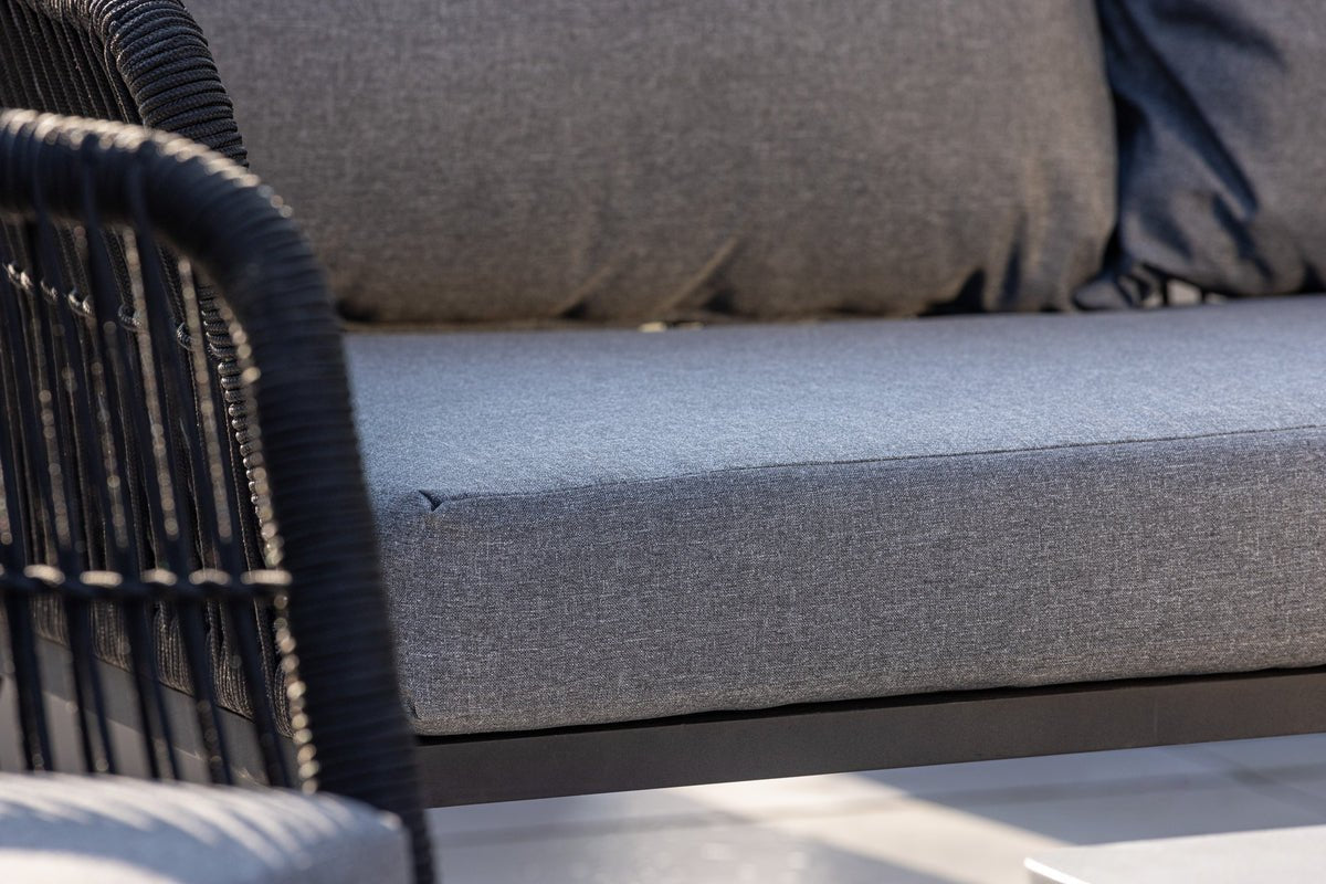 Ensemble lounge de jardin Isadora – 4 pièces avec table aspect béton & résistant aux intempéries