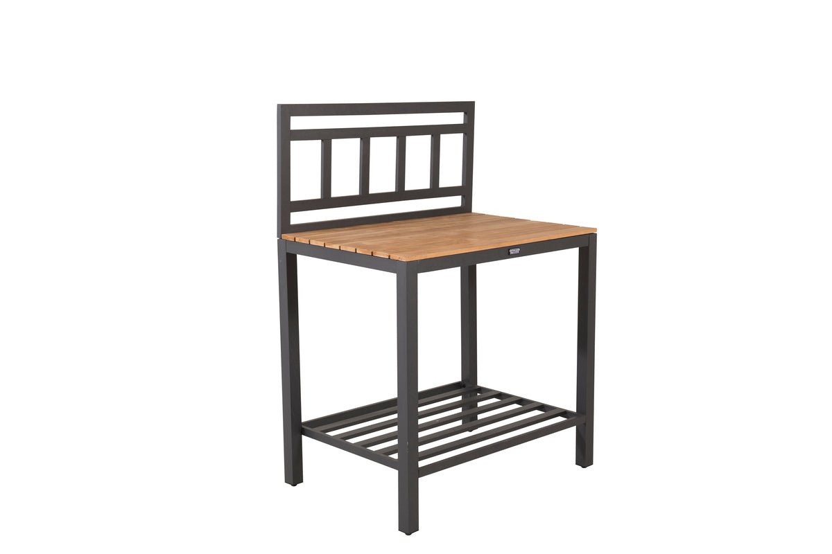 Table d'extérieur de jardin Baling – résistante aux intempéries en teck et aluminium pour cuisines extérieures