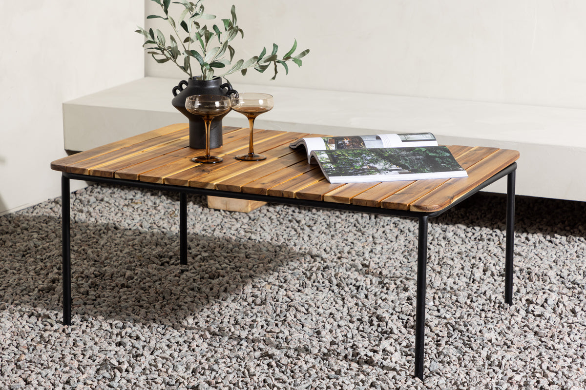 Table basse de jardin Berit - Avec plateau en acacia aspect naturel