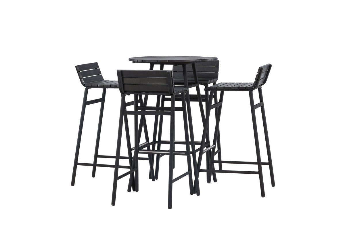 Garten Loungeset Cavina – 5-teiliges Set aus Akazienholz in Schwarz