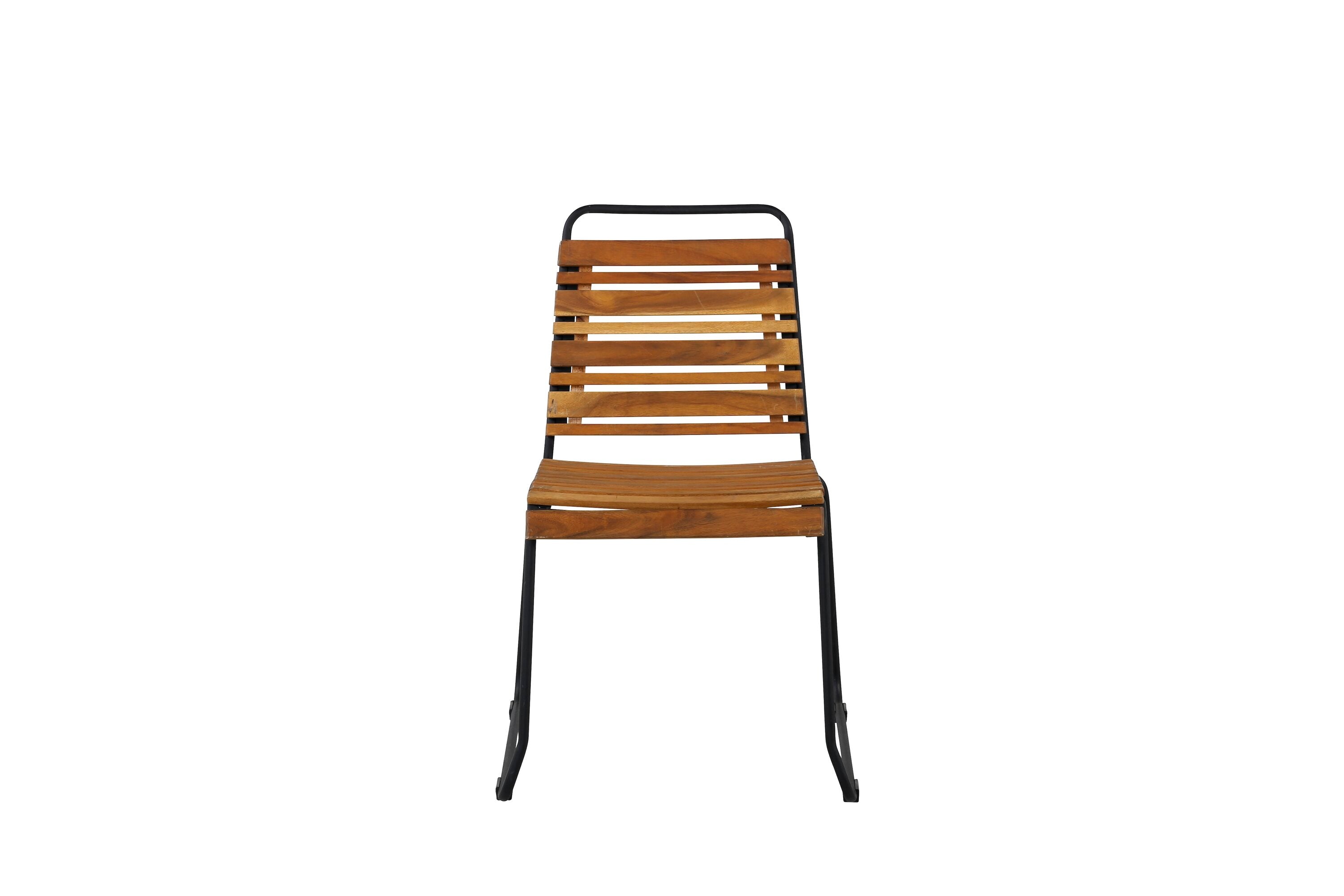 Ensemble de 2 chaises de jardin Bali en acacia/métal