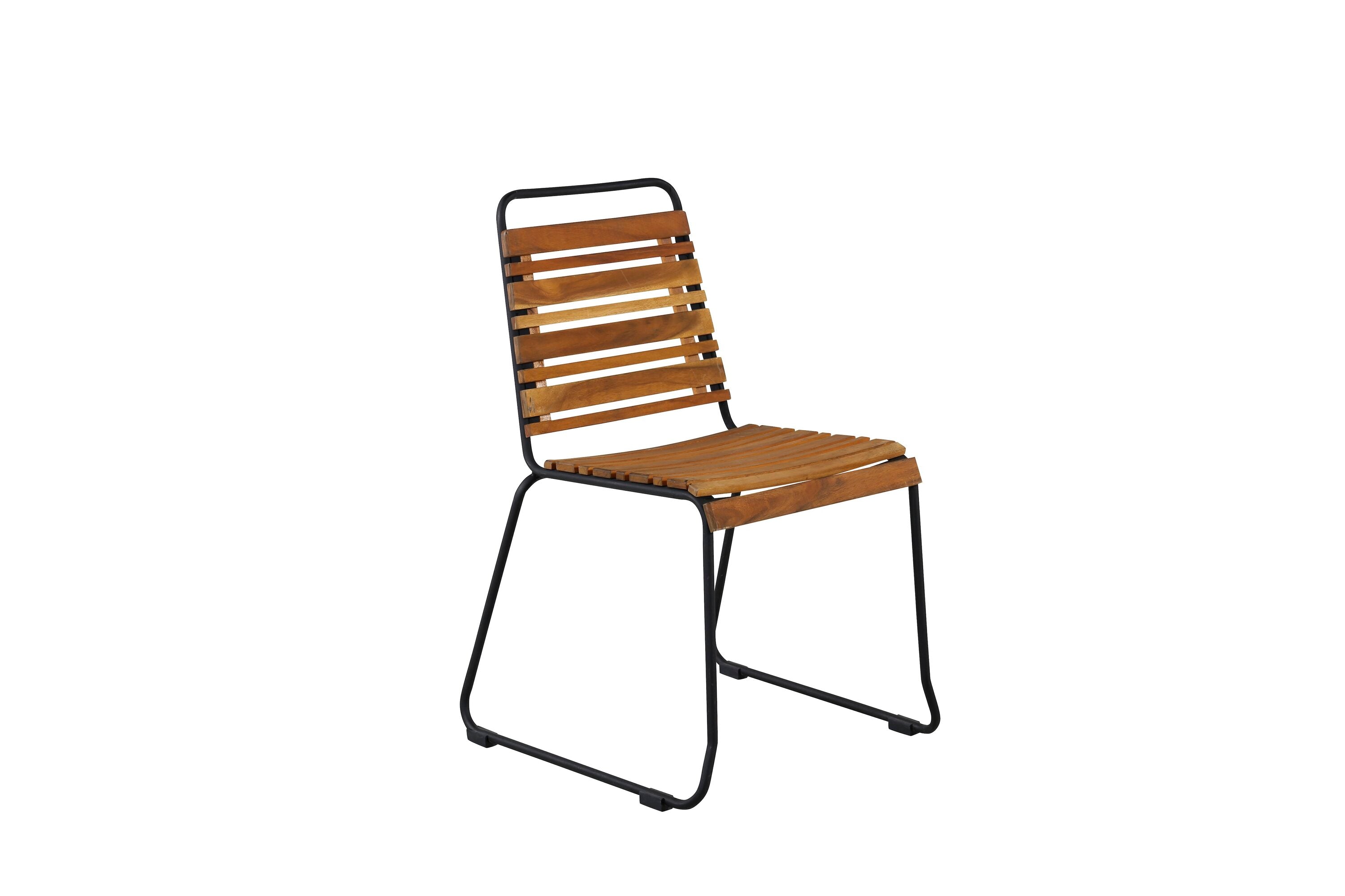 Ensemble de 2 chaises de jardin Bali en acacia/métal
