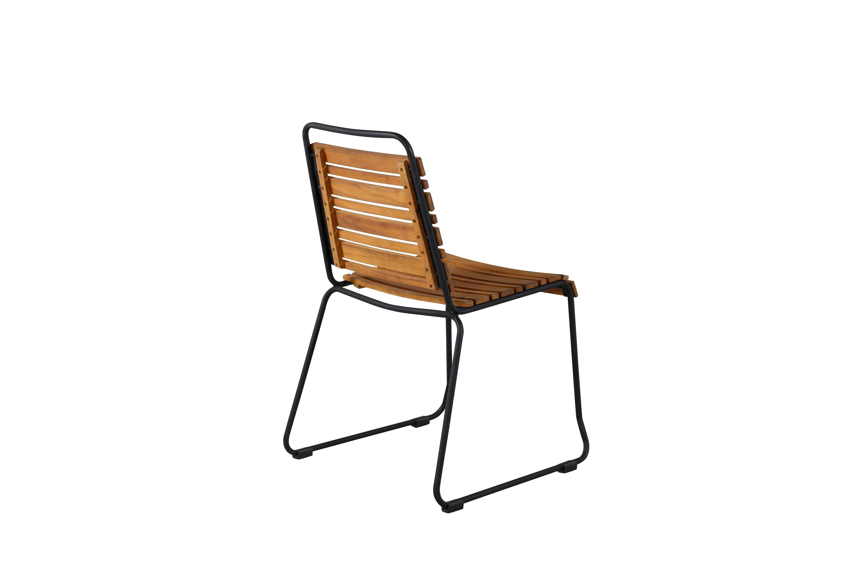 Ensemble de 2 chaises de jardin Bali en acacia/métal