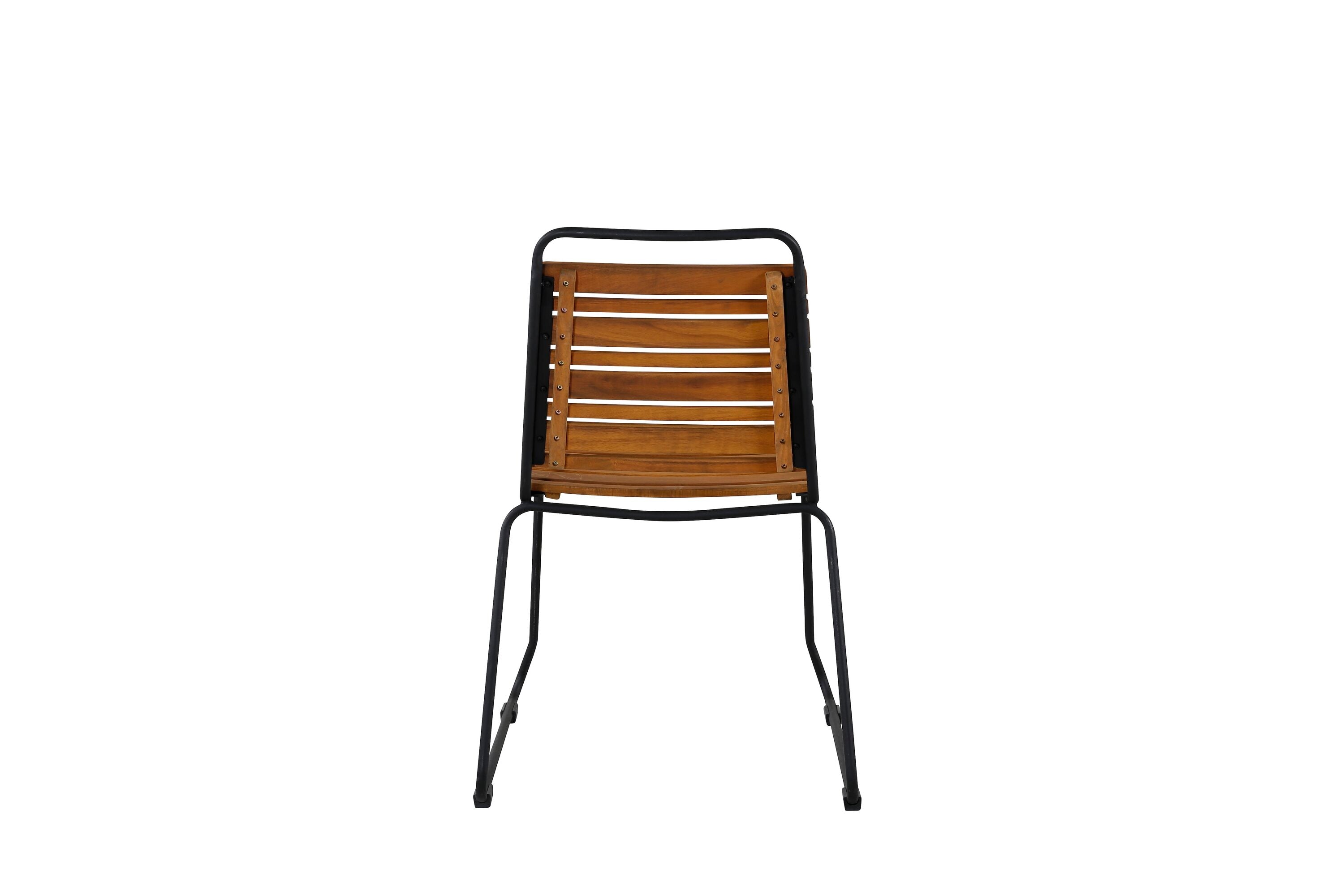 Ensemble de 2 chaises de jardin Bali en acacia/métal