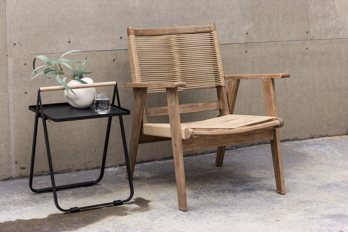 Fauteuil lounge de jardin April - En bois d'acacia brun
