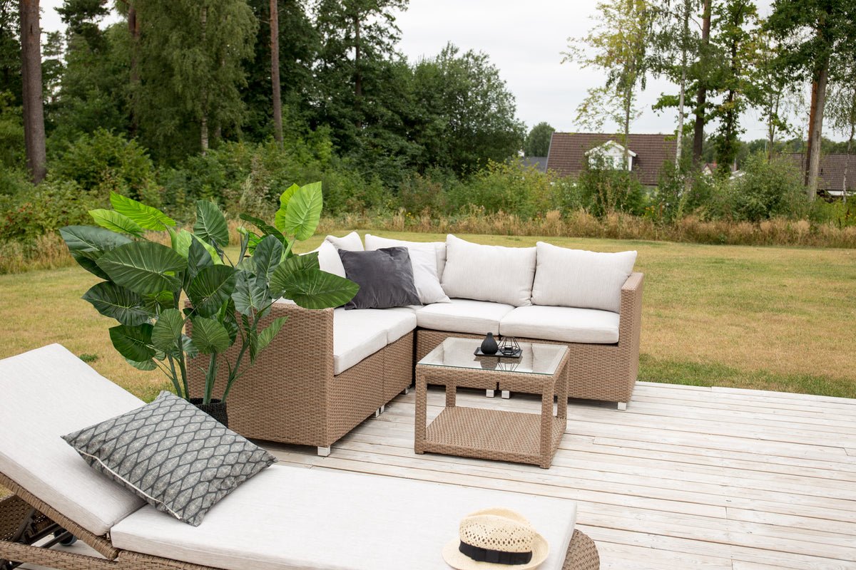 Ensemble lounge de jardin Ludwiga - au choix en naturel ou Noir