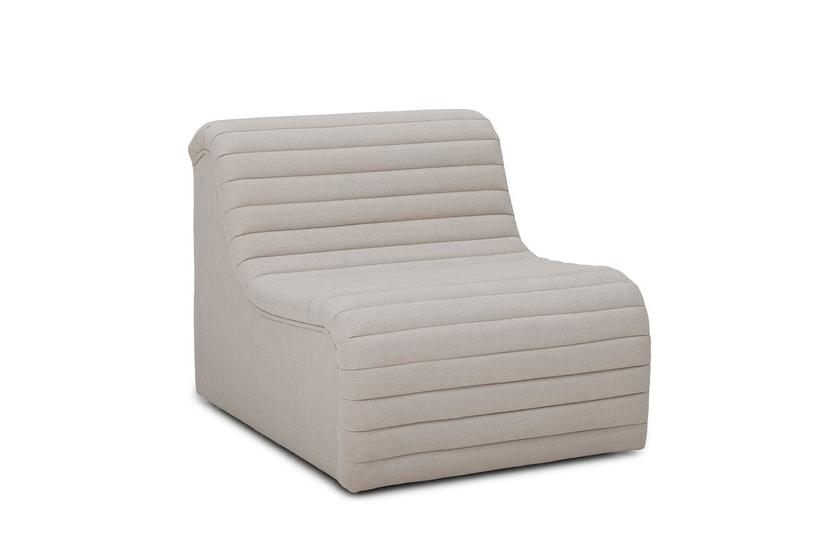 Fauteuil lounge Taupe - au style rétro moderne