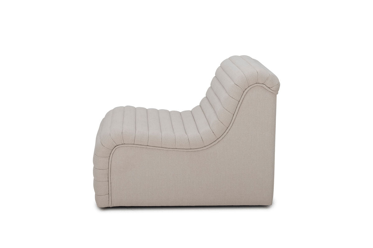 Fauteuil lounge Taupe - au style rétro moderne