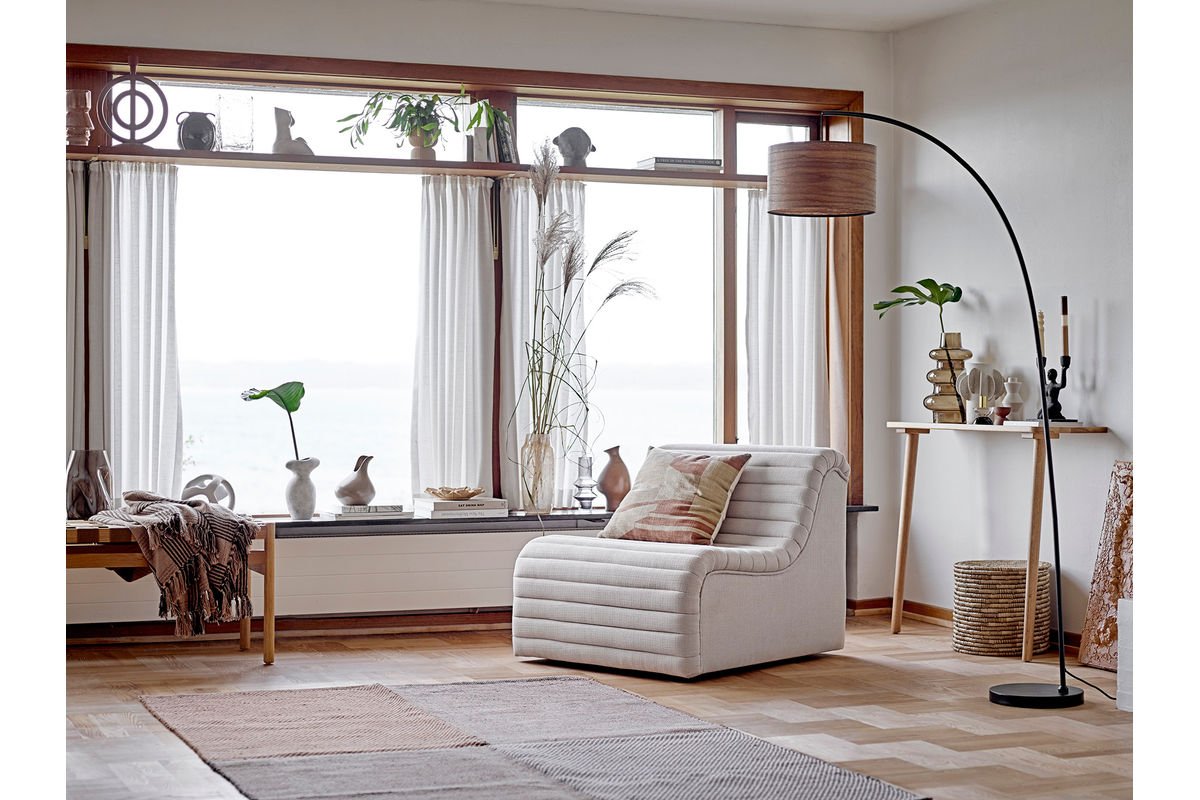 Fauteuil lounge Taupe - au style rétro moderne