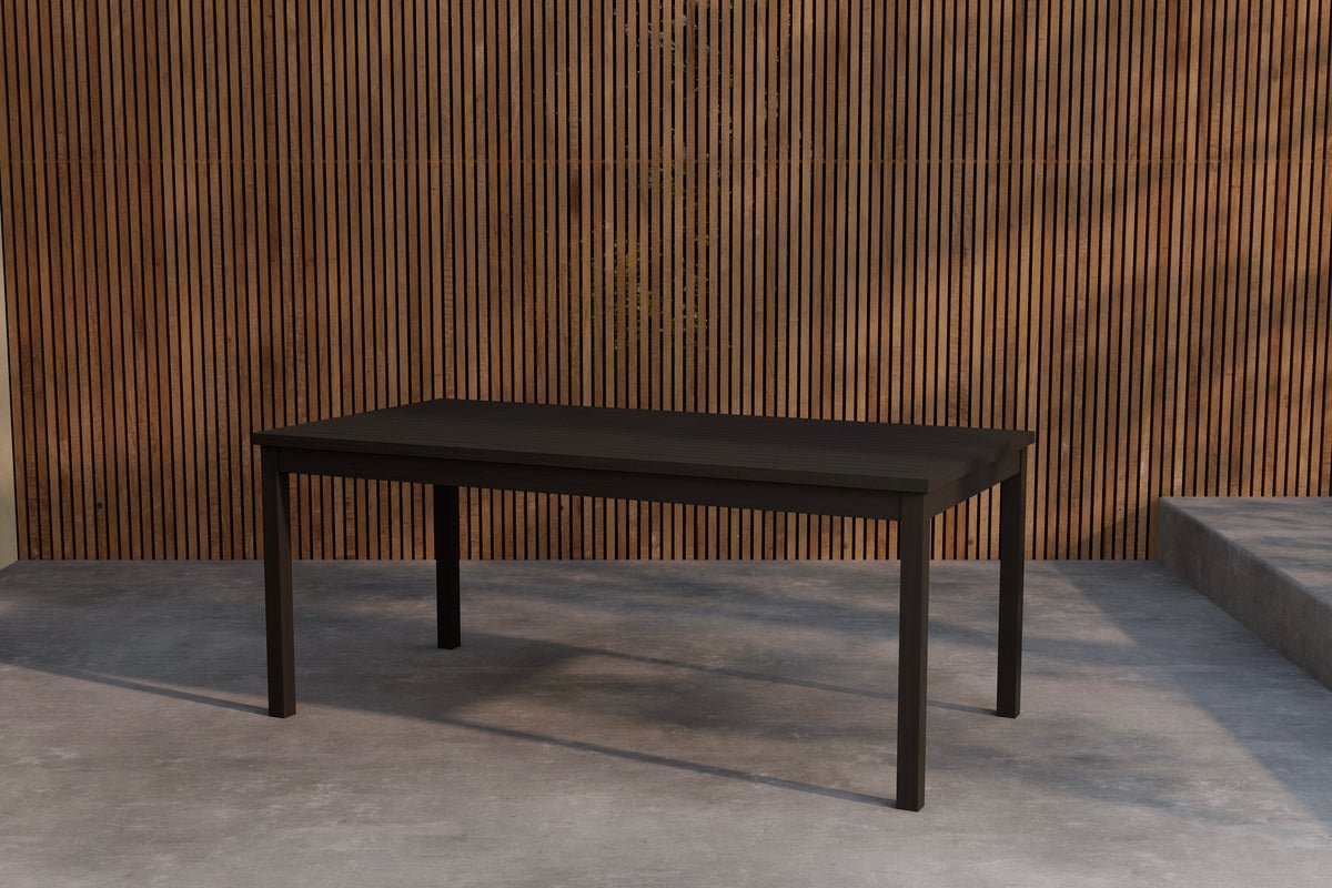 Table à manger de jardin Lago - 180x90 cm en teck blanchi ou noir